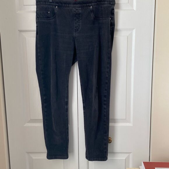 Spanx Jeans Womens XL Gray Pull On Skinny Ankle Denim Cotton‎ Stretch - Picture 1 of 8